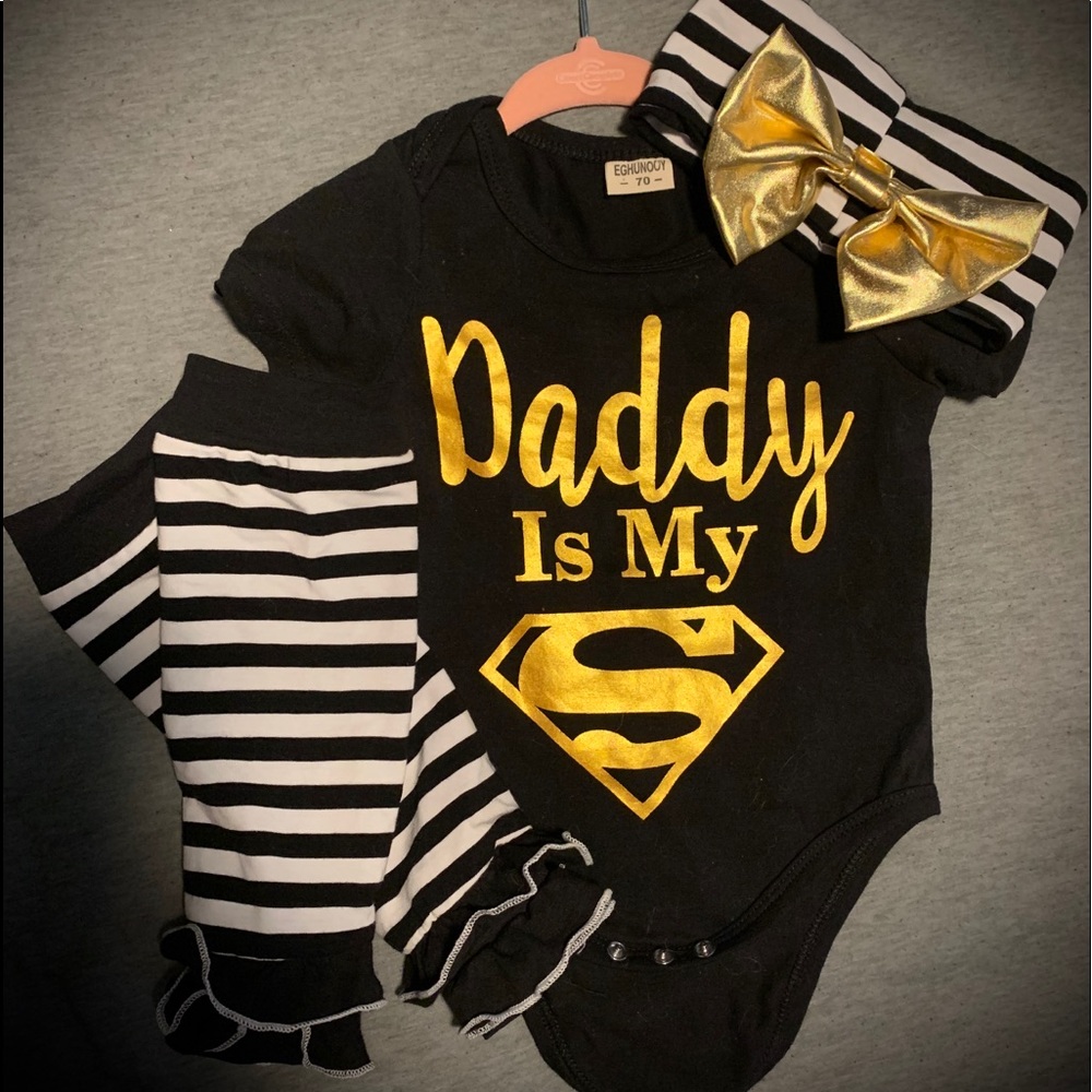 Daddy is my superman matching set 3-6 month